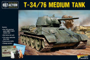 Warlord Bolt Action T34/76 Medium Tank 1:56 Tabletop Miniatures - Plastic Paintable Miniature WWII Soldiers Set, Unpainted Table Top 28mm Military Minifigures for Adults - Gaming Figurines Pack