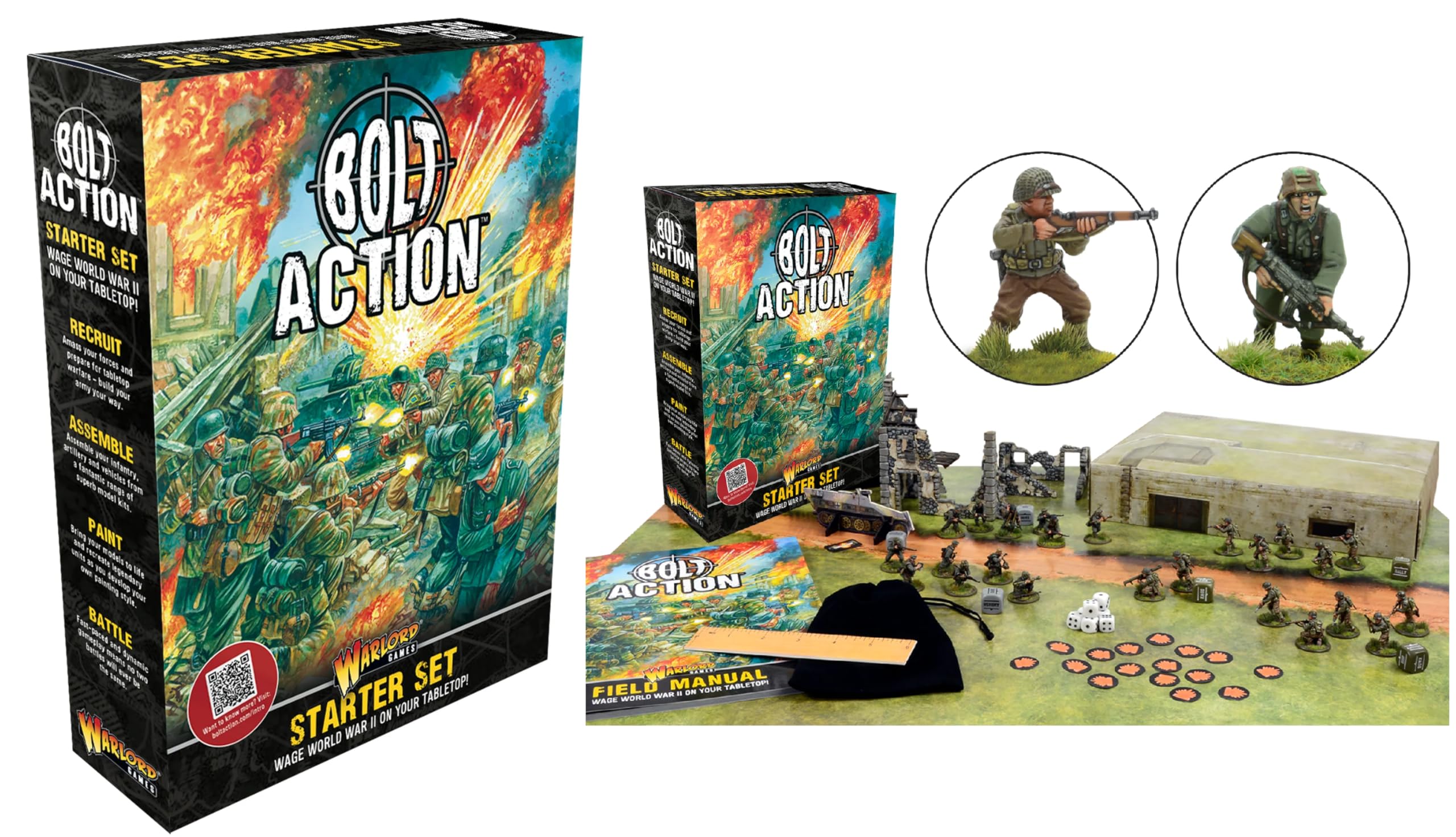 Bolt Action Starter Set - a 28mm World War 2 Strategy Tabletop Battle Game for 2 or More Players Using Miniatures by Warlord Games