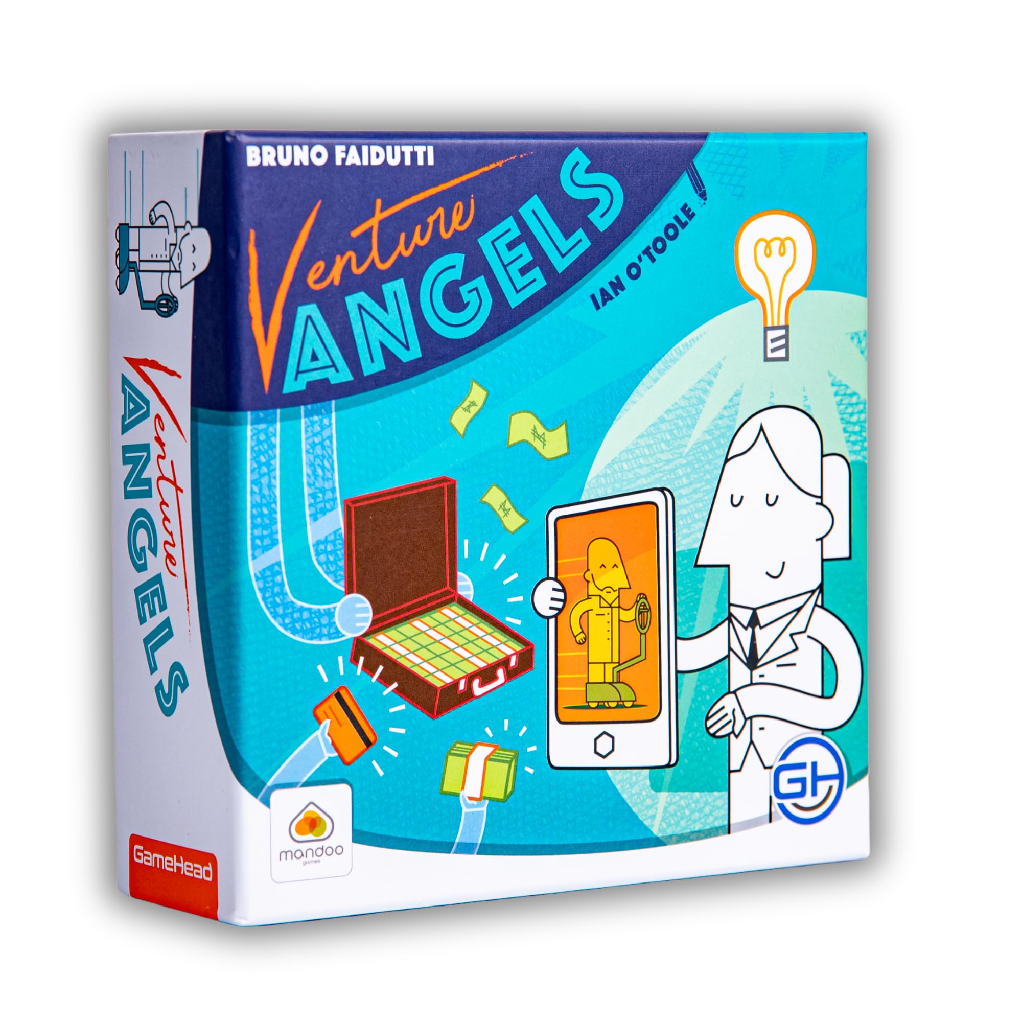 GameHead Venture Angels, Casual Bidding & Bluffing Board Game for 3-5 Players, Ages 8+, Strategic Investment & Reputation Building, Fast Paced 20 Minute Play Time, Fun and Travel Friendly