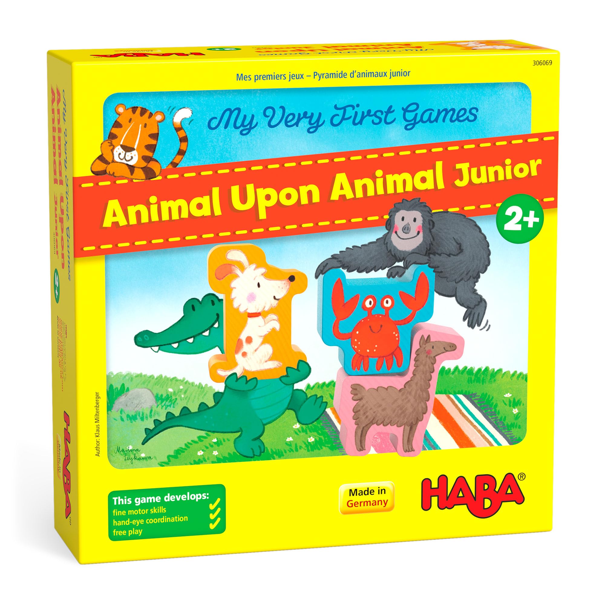 HABA My Very First Games - Animal Upon Animal Junior: Toddler Stacking Game for Preschool Learning Activities & Fun Family Games for Ages 2+