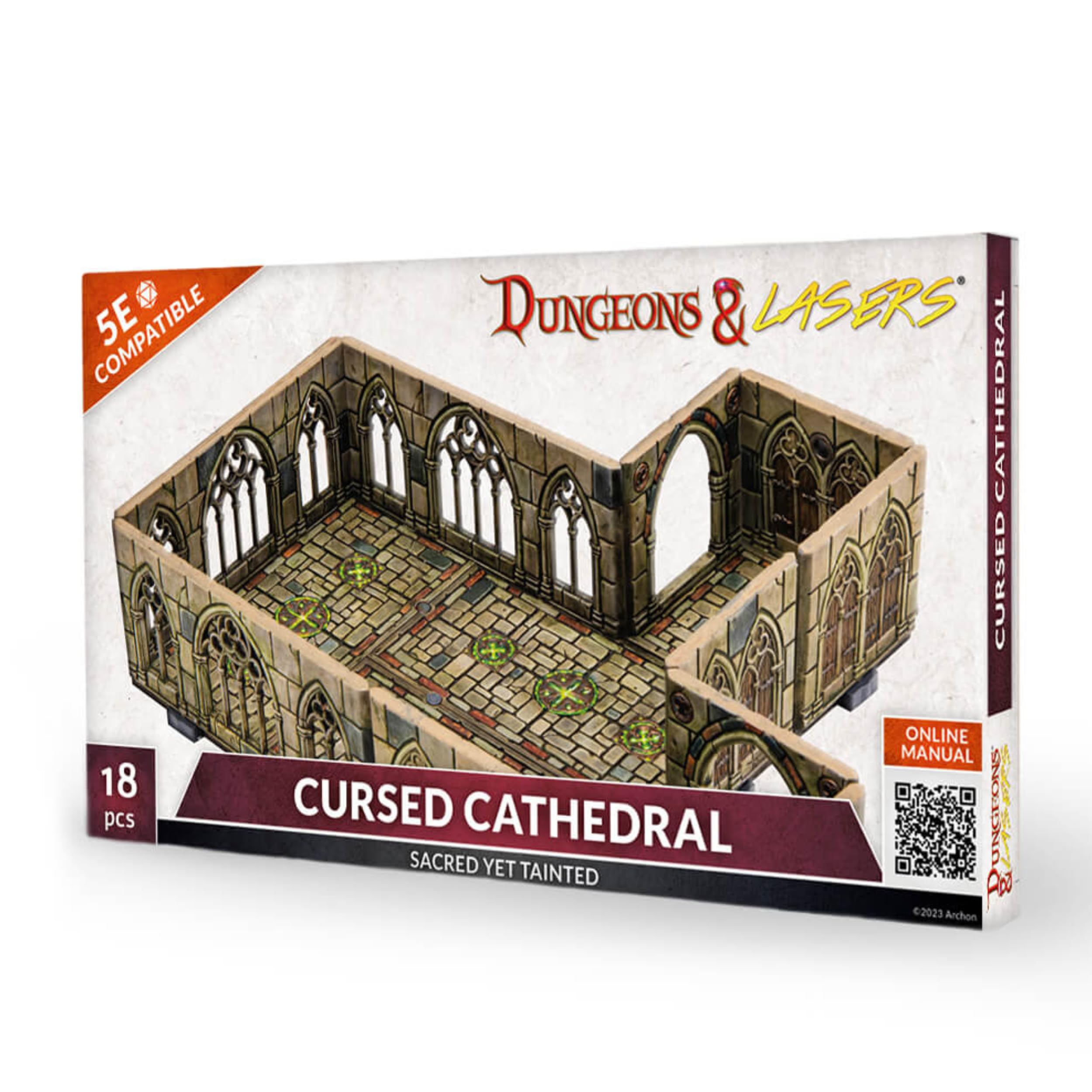Dungeons & Lasers: Cursed Cathedral Miniature Terrain – Unpainted by Archon Studios - Compatible with DND and Other Tabletop RPG Games