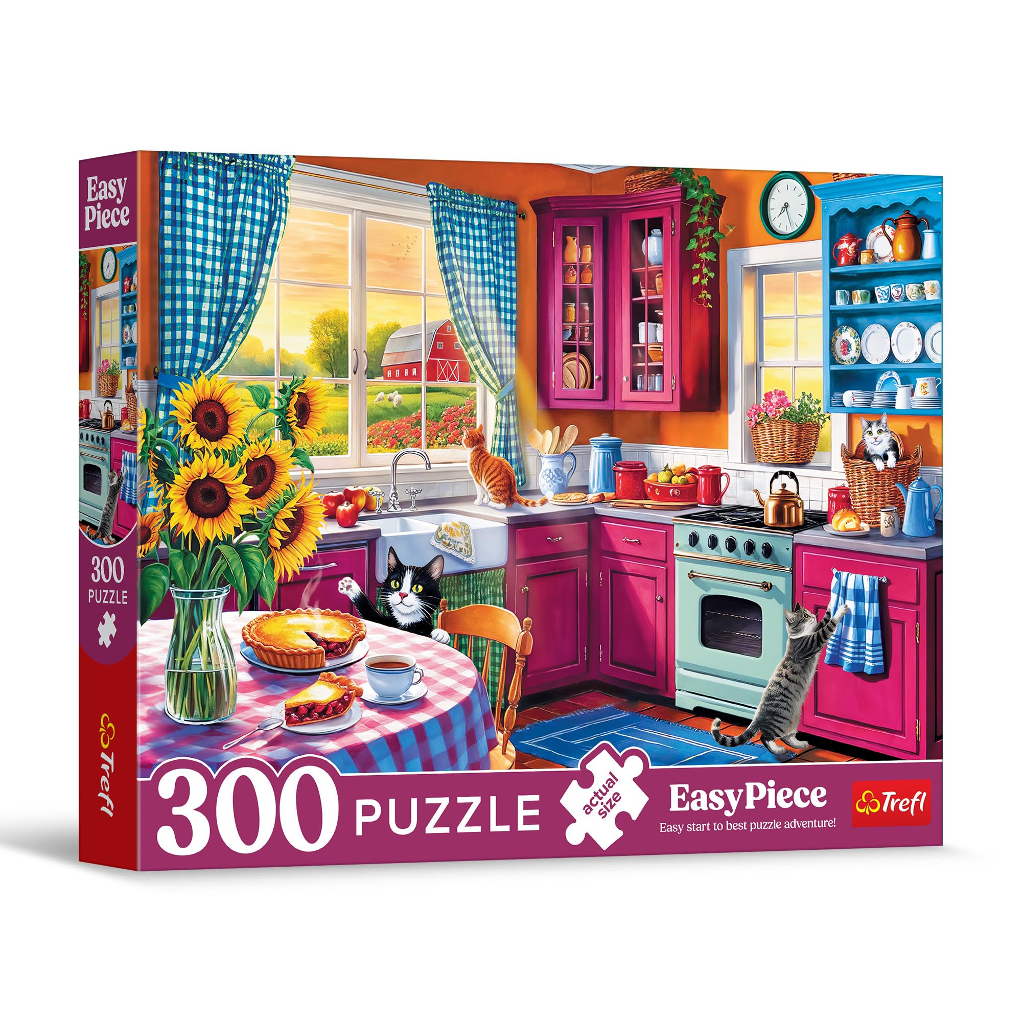 Trefl - Puzzle EasyPiece: Morning in The Kitchen - 300 Pieces - Large Pieces, Easy Puzzle, for Adults and Children Aged 10 and Older