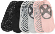 Gaiam Grippy Yoga-Barre Socks 3Pk Black Grey