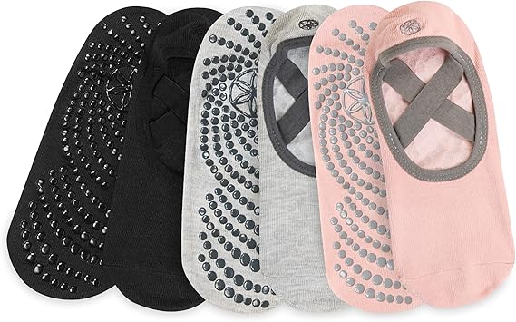 Gaiam Yoga Barre Socks 3Pk – Black/Grey/Pink
