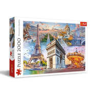 Trefl Weekend in Paris 2000 Piece Jigsaw Puzzle Red 38"x27" Print, DIY Puzzle, Creative Fun, Classic Jigsaw for Adults and Children from 14 Years Old