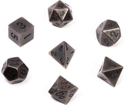 DND Dice Set-Chessex D&D Dice - 16mm Dark Metal Polyhedral Dice Set-Dungeons and Dragons Dice Includes 7 Dice - D4 D6 D8 D10 D12 D20 D%