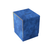 Gamegenic Squire 100+ XL Convertible Deck Box EXCLUSIVE LINE | Card Storage Box | Removable Cover Clips | Holds 100 Double-Sleeved Cards in Extra Thick Inner Card Sleeves | Blue/Orange Color | Made
