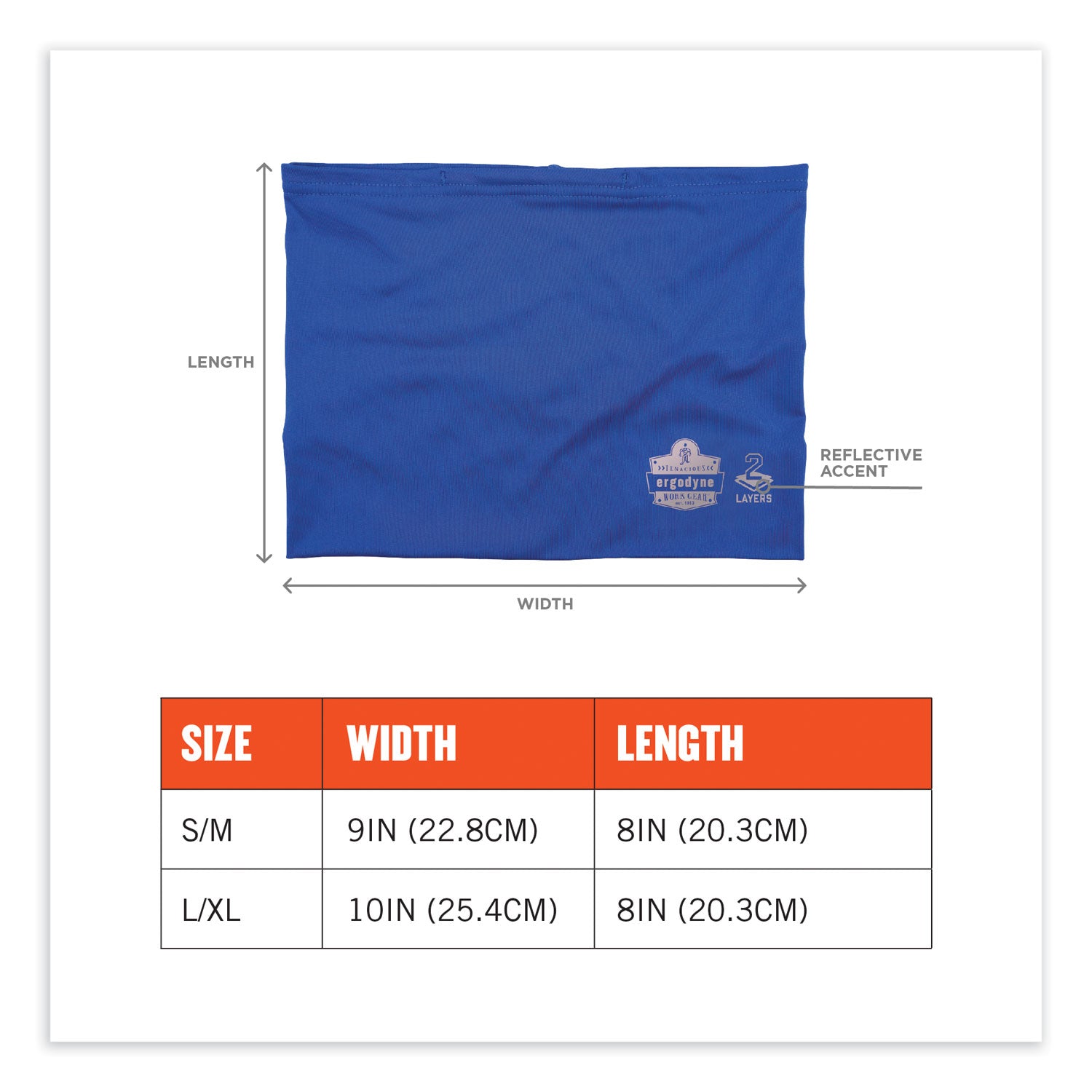 Ergodyne Chill-Its 6489 2-Layer Cooling Multi-Band, 2XL/3XL, Blue, Polyester/MicroFiber/Spandex, 1 Each