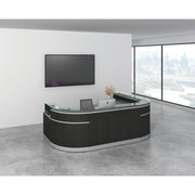 OfficeSource Cosmo U Shape Reception Typical - Steely Gray