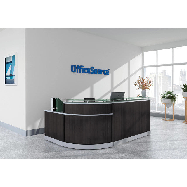 OfficeSource Cosmo Reception Typical - 79.5"W x 63''D x 41''H - Steely Gray