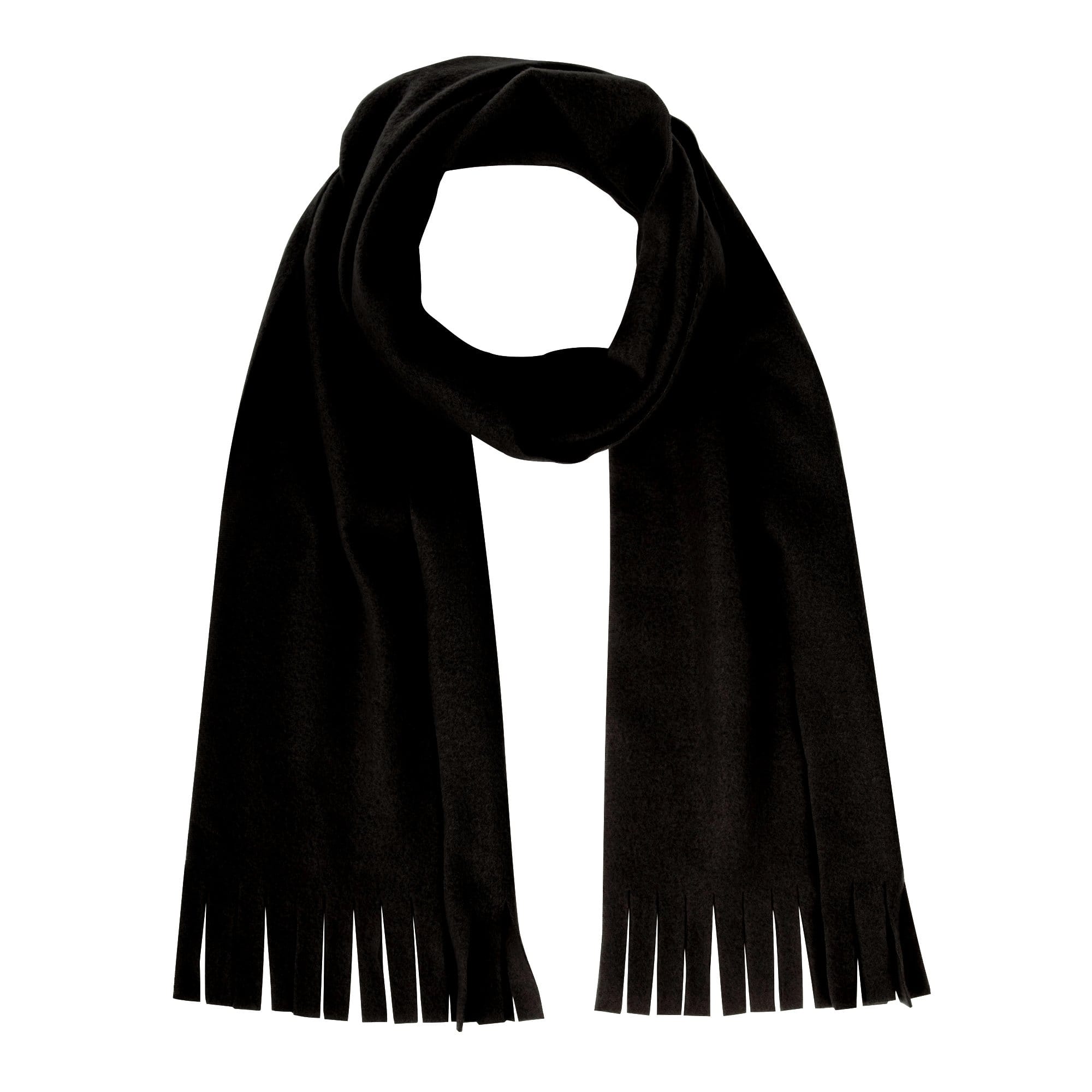 Adult Fleece Scarves 60" x 8" With Fringe - Black Only - 100 in the Pack