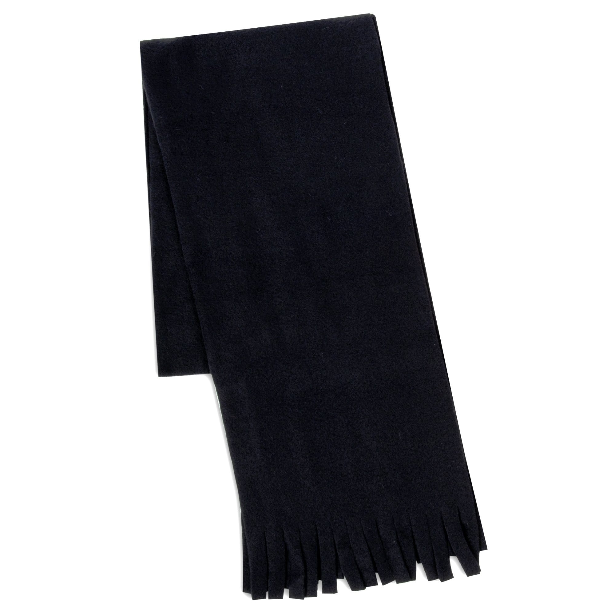Adult Fleece Scarves 60" x 8" With Fringe - Black Only - 100 in the Pack