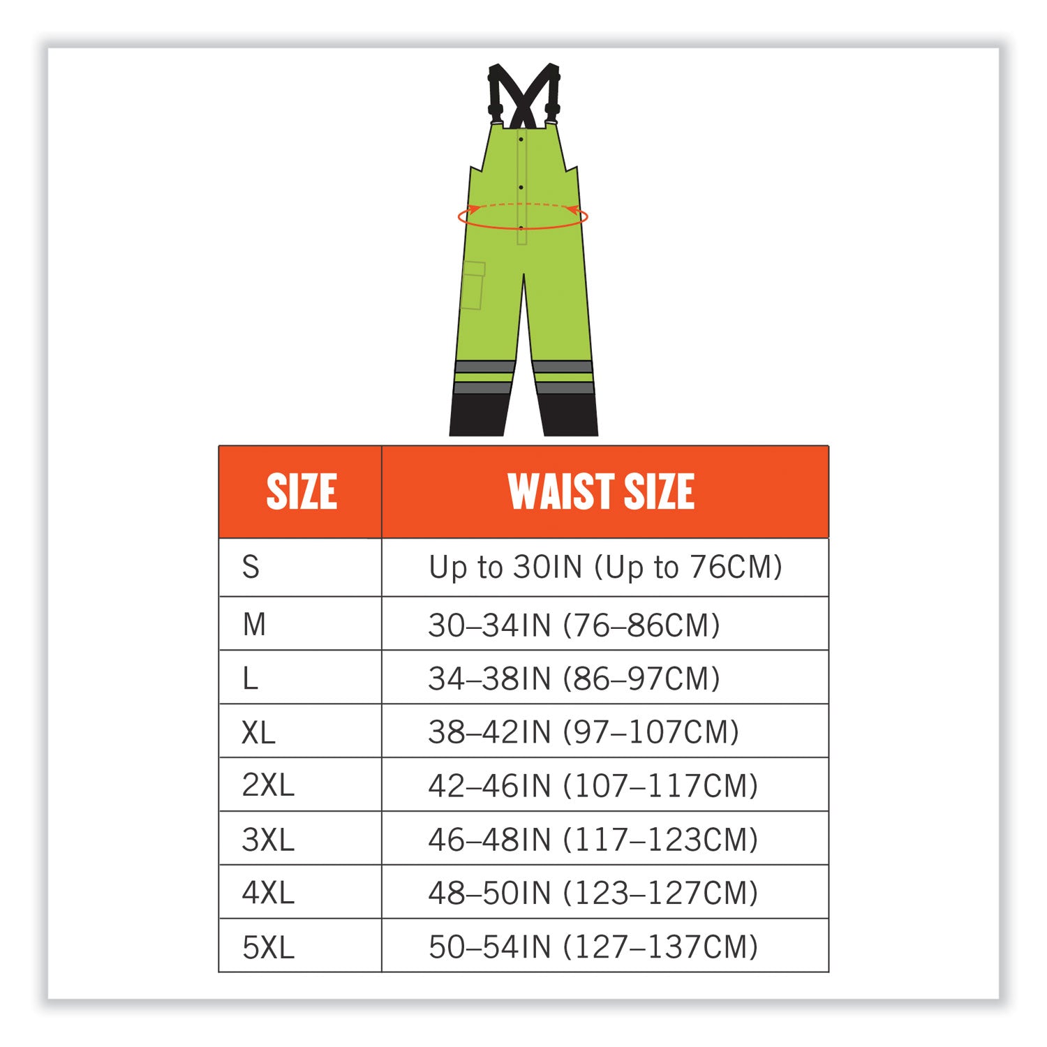 Ergodyne 8918BK Class E Bottom Rain Bibs - Bib Overall - Medium - Lime - 300D Oxford Polyester, Polyurethane