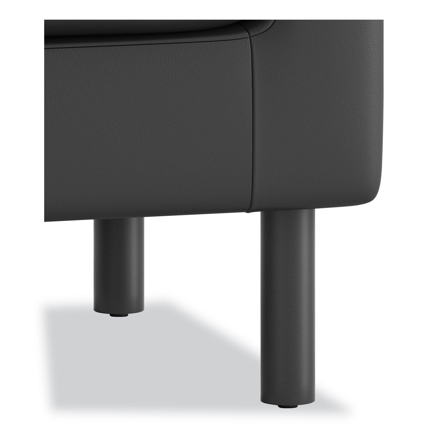 HON Parkwyn Club Chair, Black Polyurethane, 29" H x 33" W x 26.8" D, Black Metal Legs, 1 Each