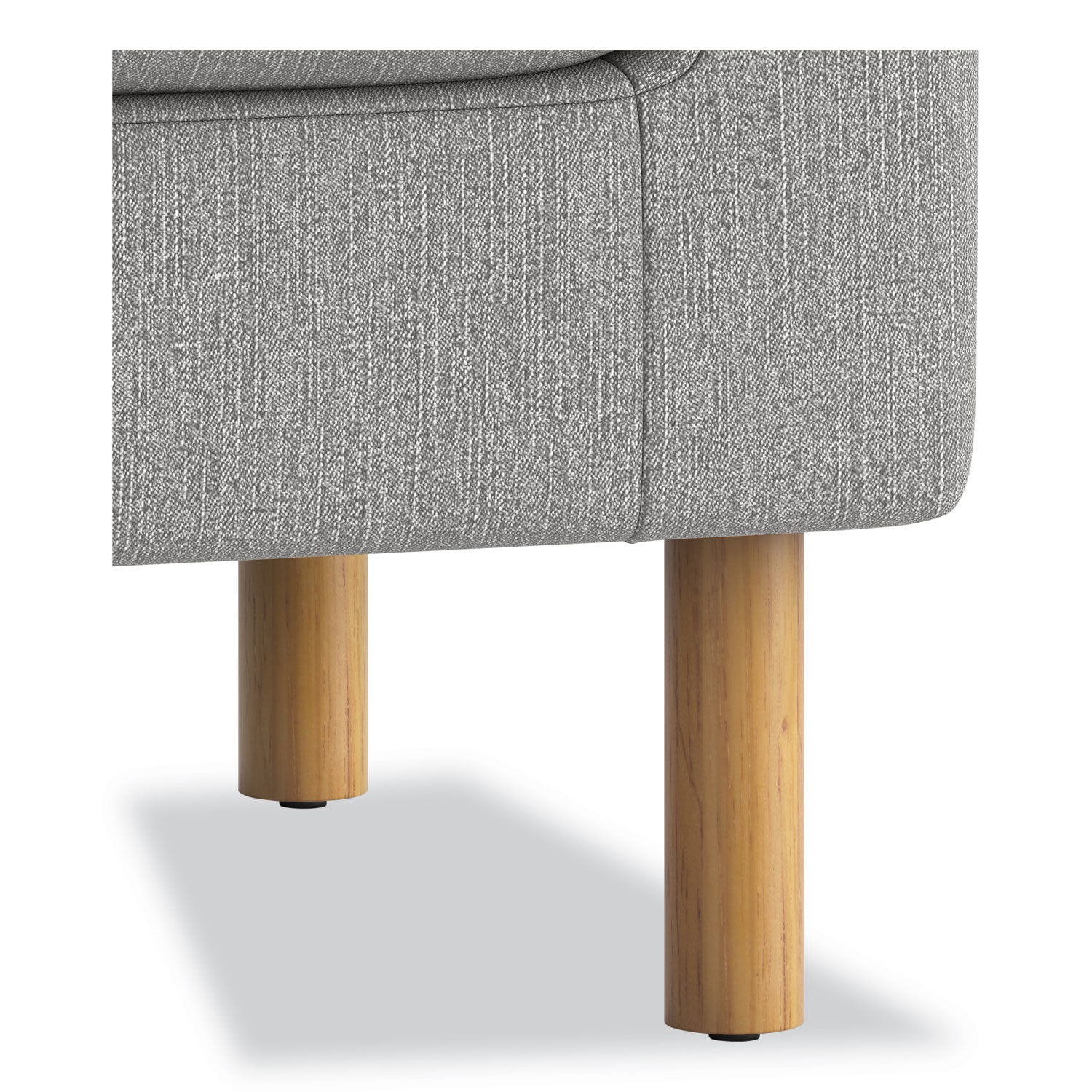 HON Parkwyn Club Chair, Gray Fabric, Medium Oak Legs, 1 Each