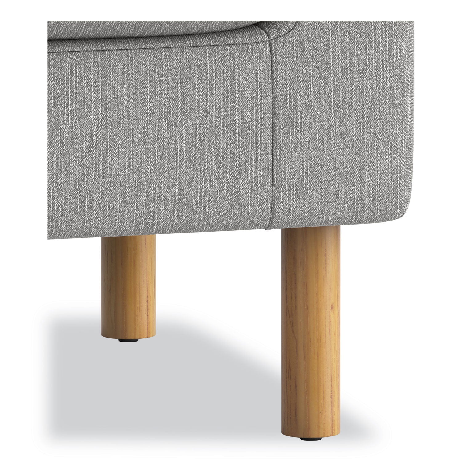 HON Parkwyn Loveseat, Gray Fabric, Medium Oak Legs, 2-Seater, 1 Each
