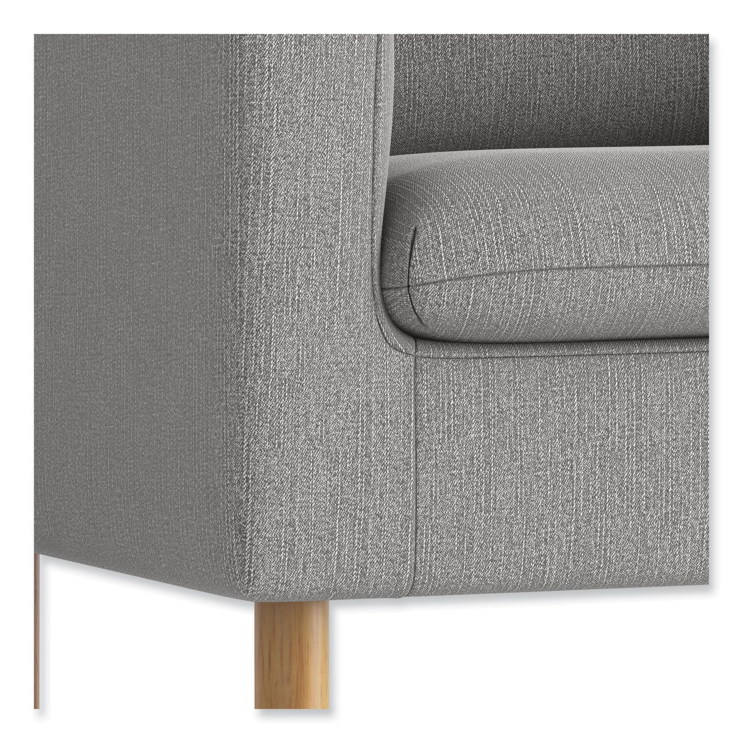 HON Parkwyn Loveseat, Gray Fabric, Medium Oak Legs, 2-Seater, 1 Each