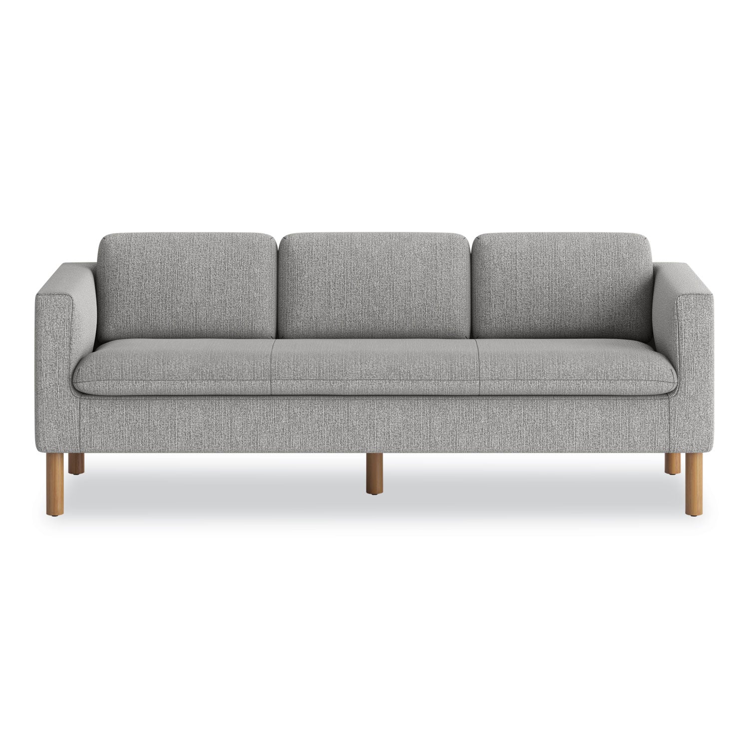 HON Parkwyn Lounge Sofa, Fabric, Gray, Medium Oak Legs, 1 Each