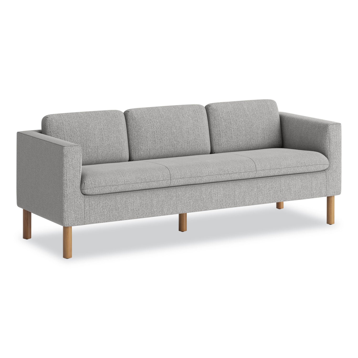 HON Parkwyn Lounge Sofa, Fabric, Gray, Medium Oak Legs, 1 Each