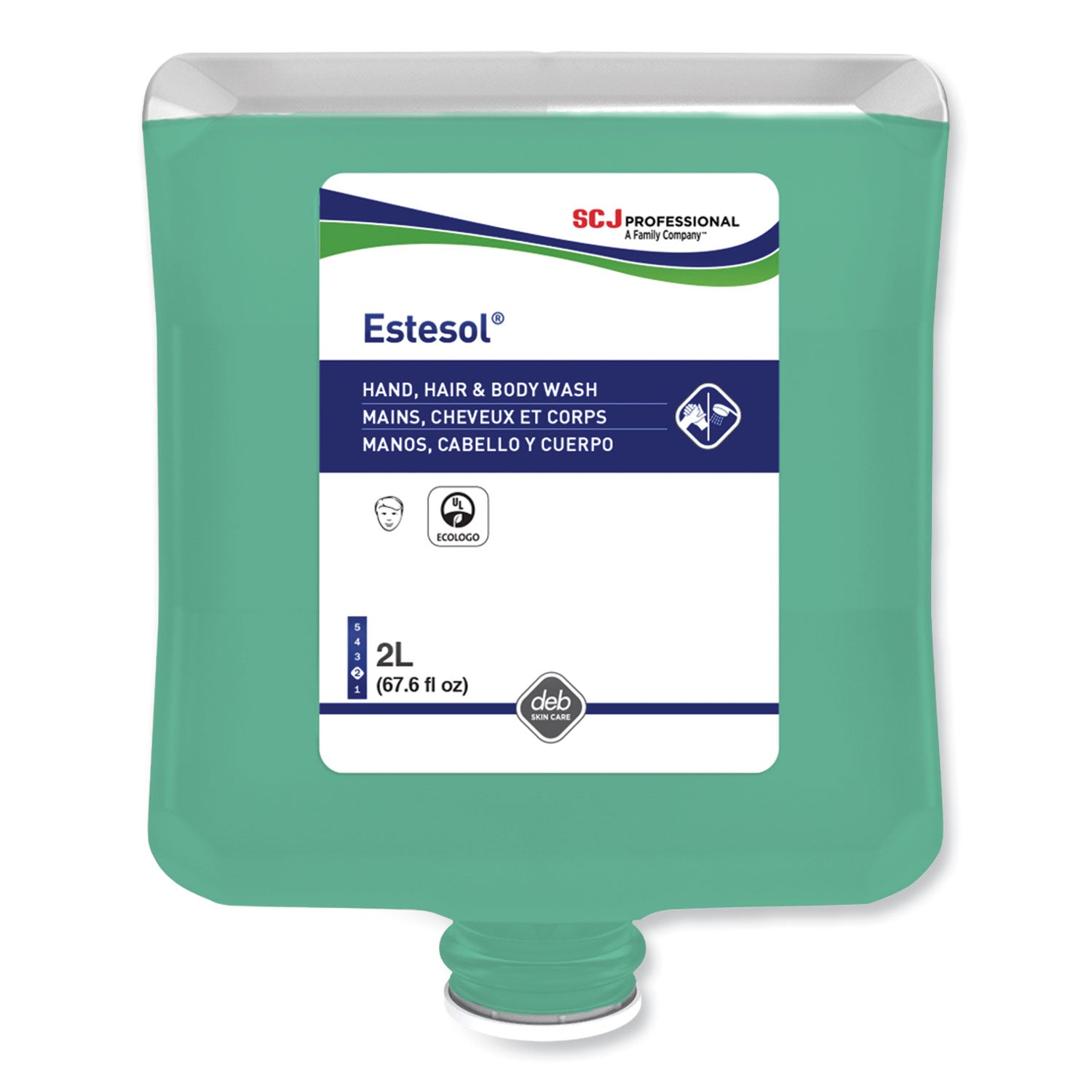 Estesol Hand, Hair and Body Cleaner Manual Cartridge, Rainforest Scent, 2 L, 4/Carton
