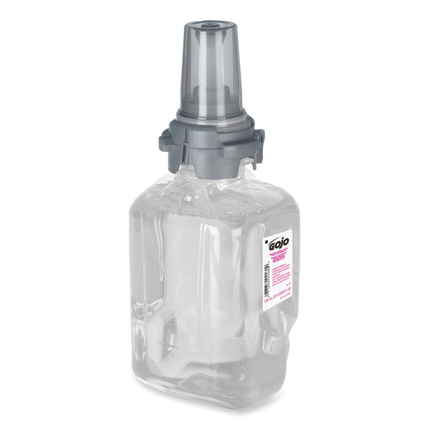 Gojo&reg; ADX-7 Dispenser Antibacterial Hand Soap Refill - Plum Scent - 23.67 fl oz - Pump Bottle Dispenser - Bacteria Remover, Kill Germs - Hand, Skin - Moisturizing - Antibacterial - Clear - Rich Lather, Bio-based - 1 Each