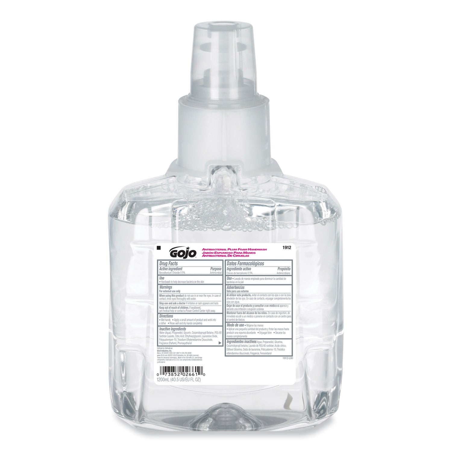 Antibacterial Foam Hand Wash Refill, For LTX-12 Dispenser, Plum Scent, 1,200 mL, 2/Carton