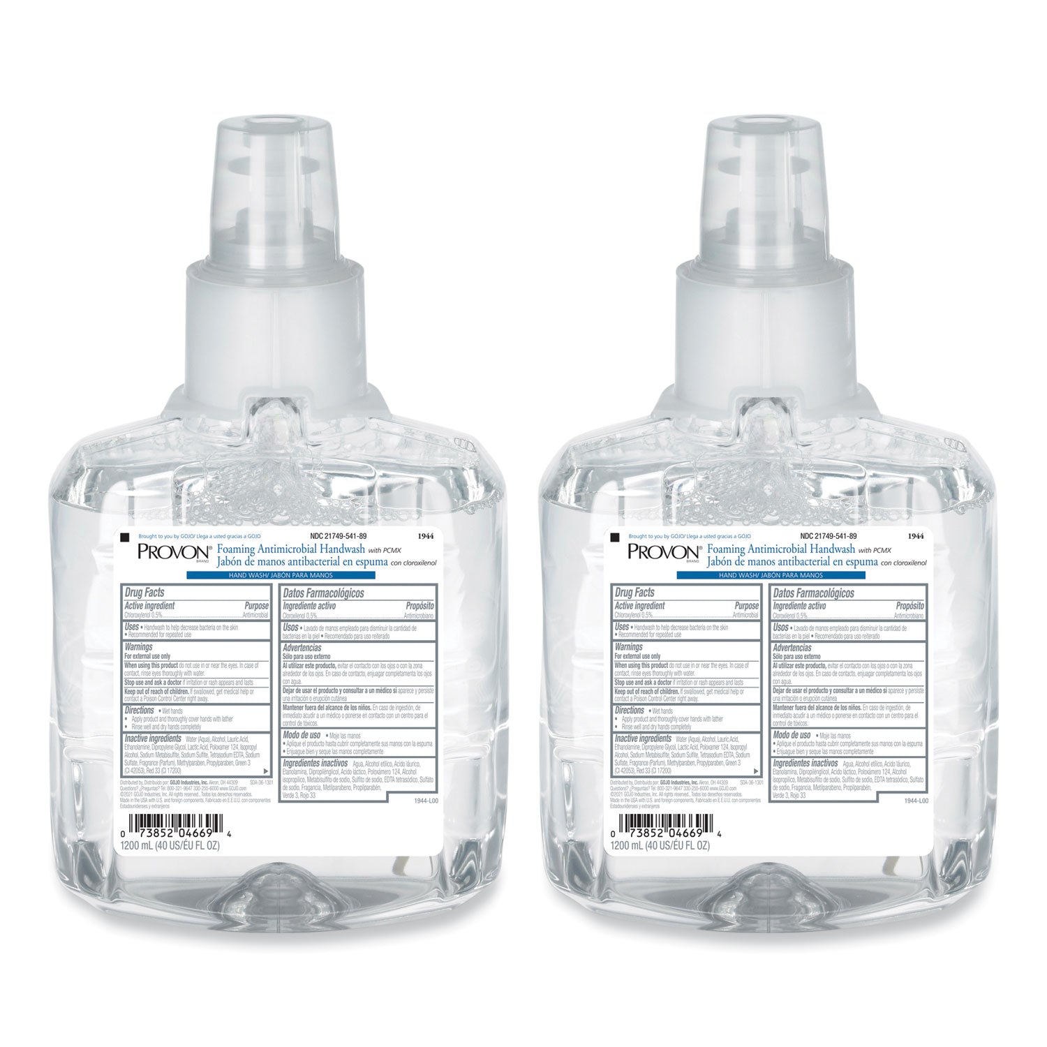Provon LTX-12 Refill Clear & Mild Foam Handwash, 1.27 Quart, Pump Bottle, Moisturizing, Rich Lather, Fragrance-Free, Dye-Free, 1 Each