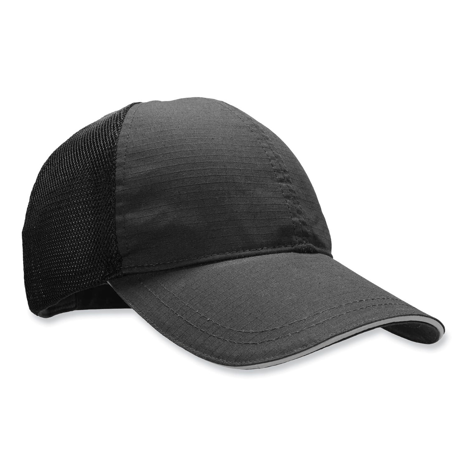 Ergodyne 8946 Standard Baseball Cap, Black, Reflective, Adjustable, Breathable, Lightweight, Comfortable, Machine Washable, One Size, Hook & Loop Closure, Mesh Back, 1 Each