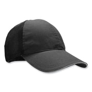Ergodyne 8946 Standard Baseball Cap, Black, Reflective, Adjustable, Breathable, Lightweight, Comfortable, Machine Washable, One Size, Hook & Loop Closure, Mesh Back, 1 Each