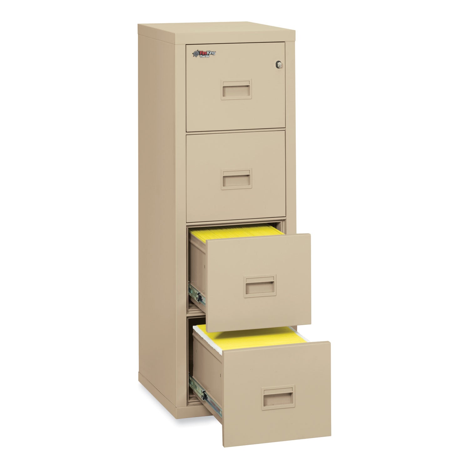 17.7" Width x 22.1" Depth x 52.8" Height - 4 x Drawer(s) for File - Letter, Legal - Fire Resistant - Parchment - Powder Coated - Steel