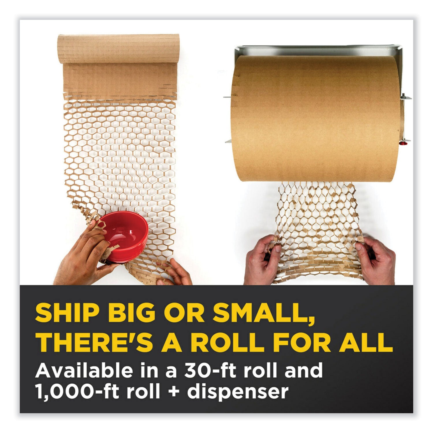 Scotch Cushion Lock Protective Wrap, 30 ft x 12.38", 26 lb Basis Weight, Brown, Paper, 1 Roll