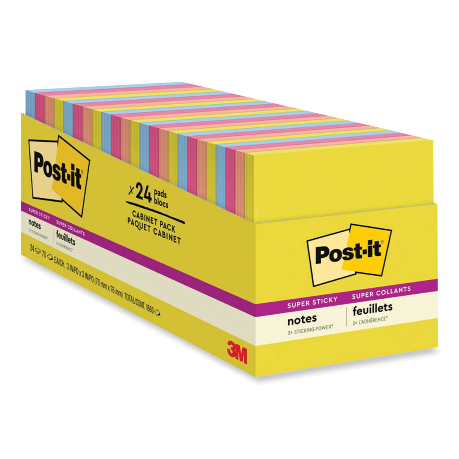 Note Pads in Summer Joy Collection Colors, 3" x 3", Summer Joy Collection Colors, 70 Sheets/Pad, 24 Pads/Pack