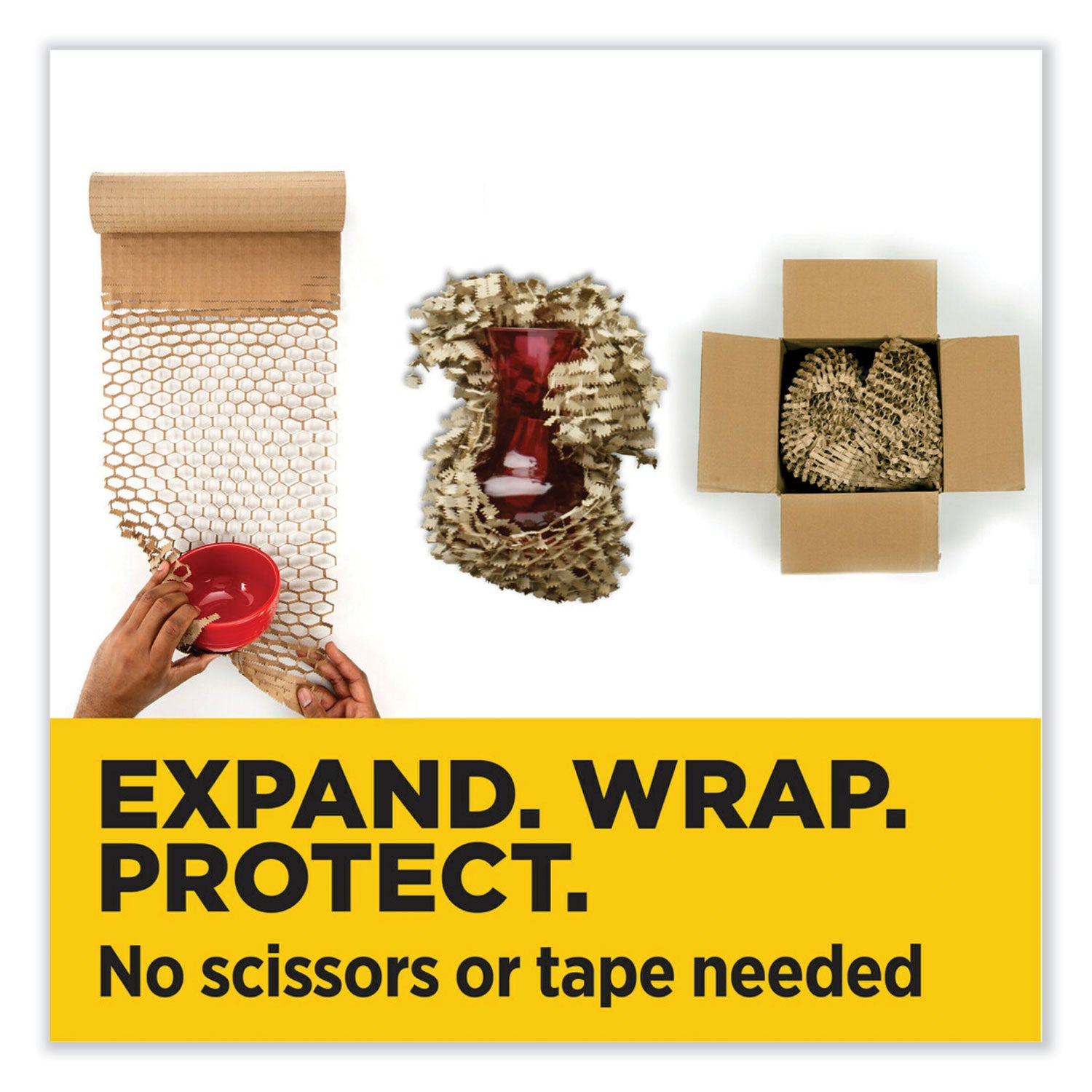 Scotch Cushion Lock Protective Wrap, 30 ft x 12.38", 26 lb Basis Weight, Brown, Paper, 1 Roll