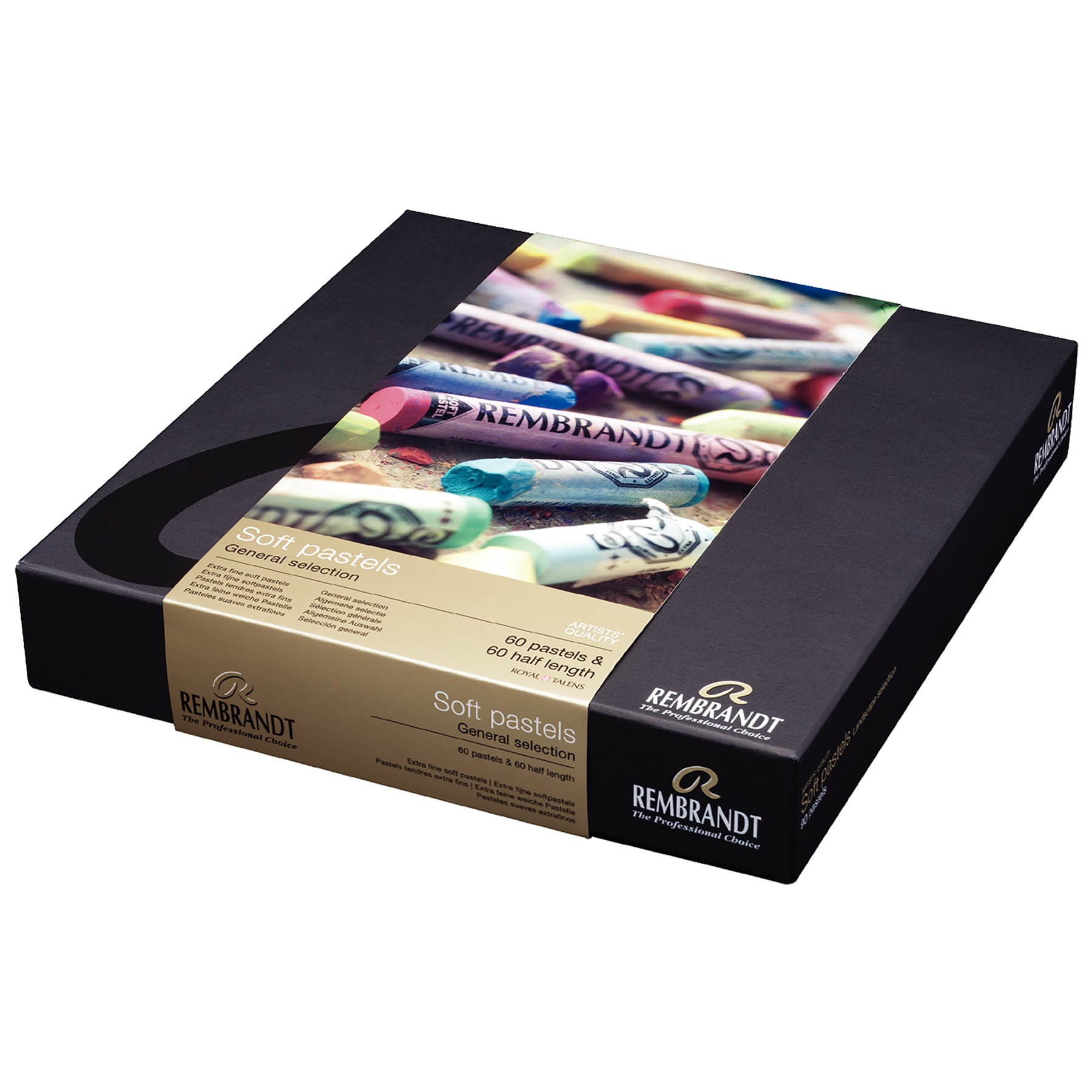 Soft Pastel Cardboard Box Set, General Selection, 60 Half Sticks & 60 Full Sticks