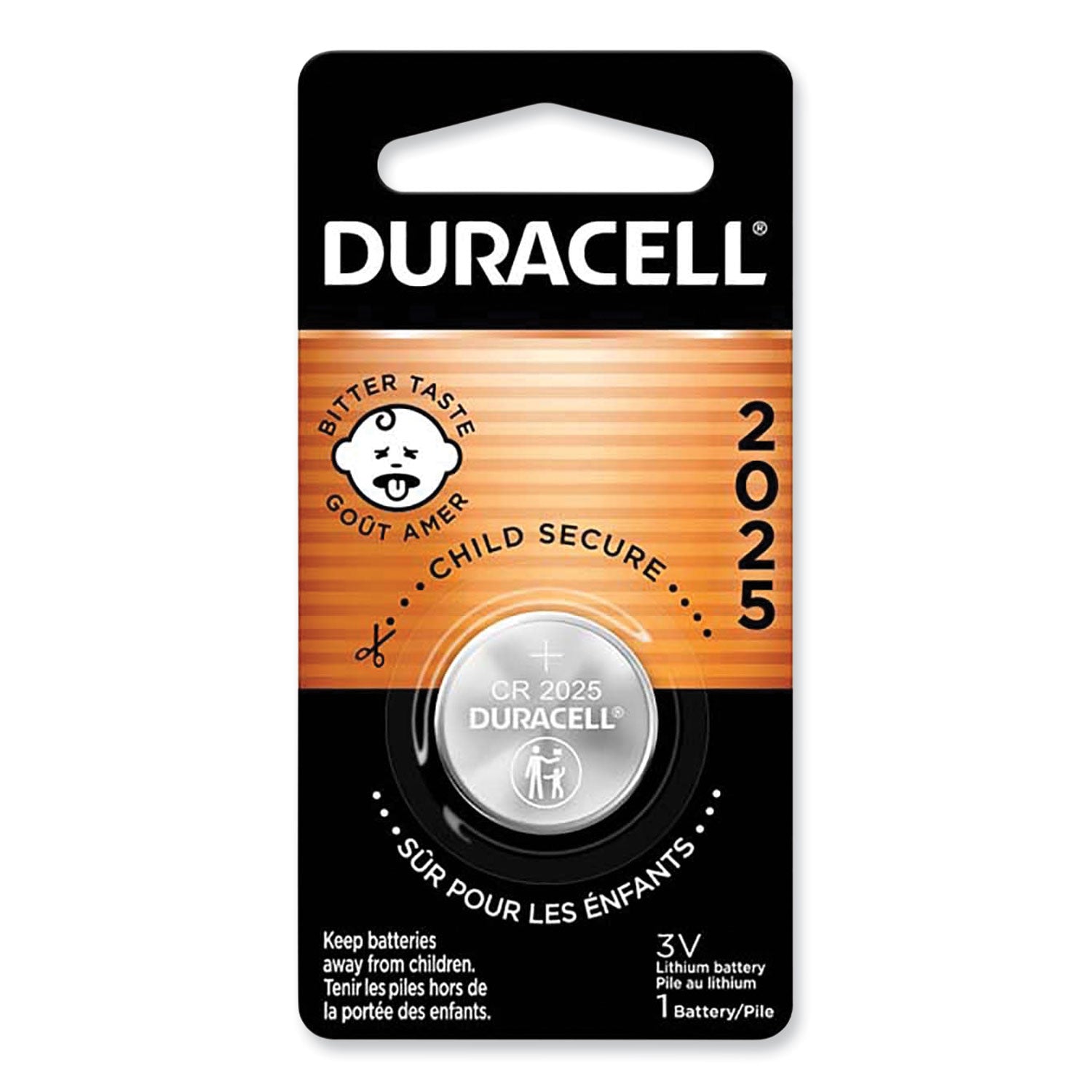 DL2025BPK Duracell Specialty Lithium Coin - Bitterant, 1 Pack