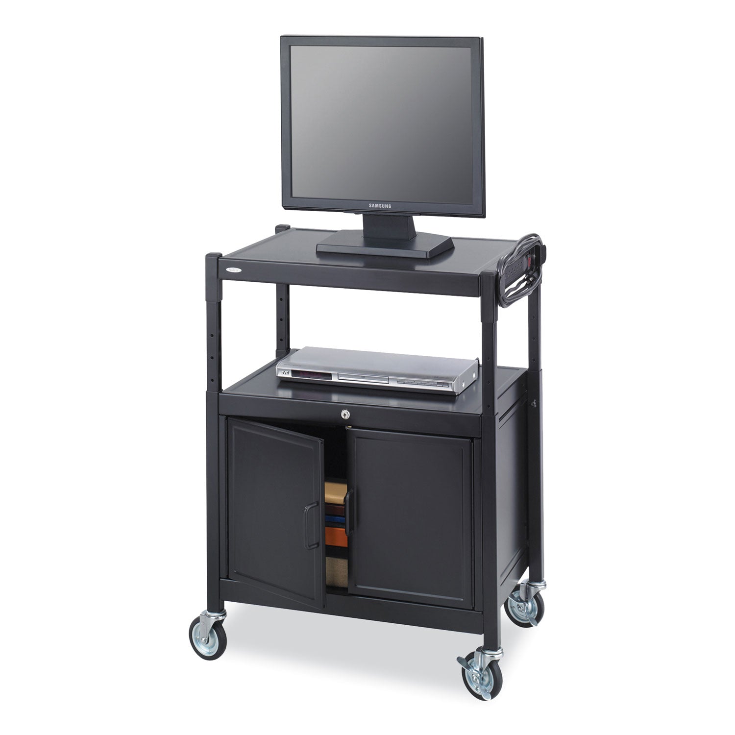 Cart Adj Av Steel W Cabinet