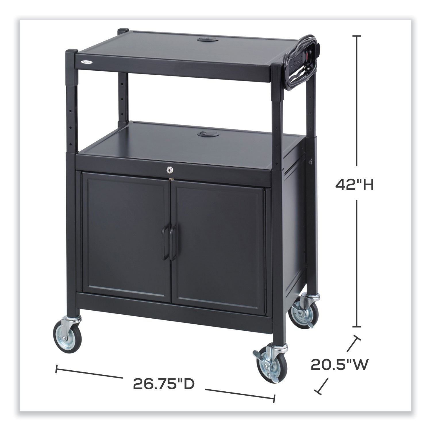 Cart Adj Av Steel W Cabinet