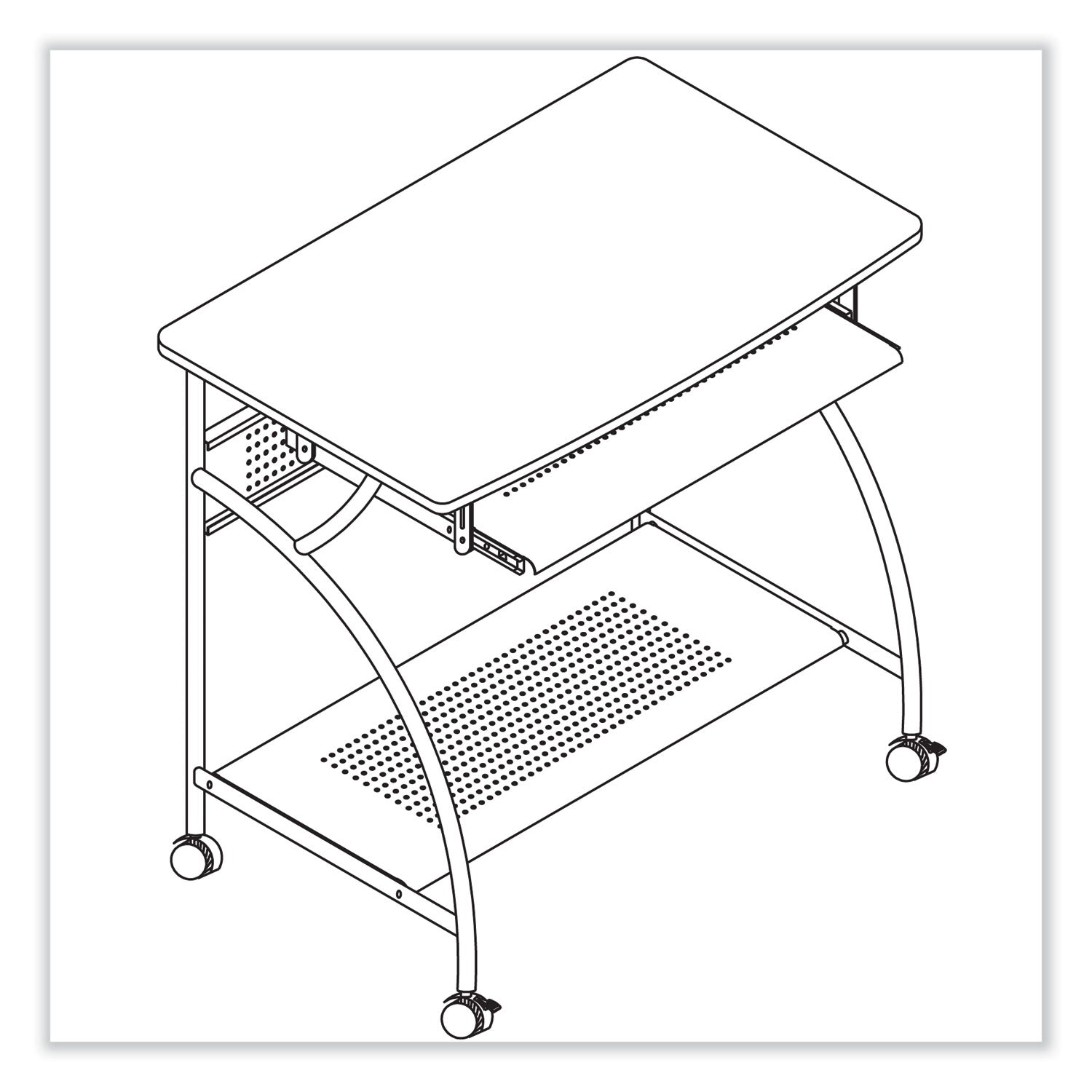 Eastwinds Series Argo PC Workstation, 31.5" x 19.75" x 30.25", Anthracite