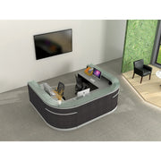 OfficeSource Cosmo Reception Typical - 111"W x 79.5''D x 41''H - Steely Gray