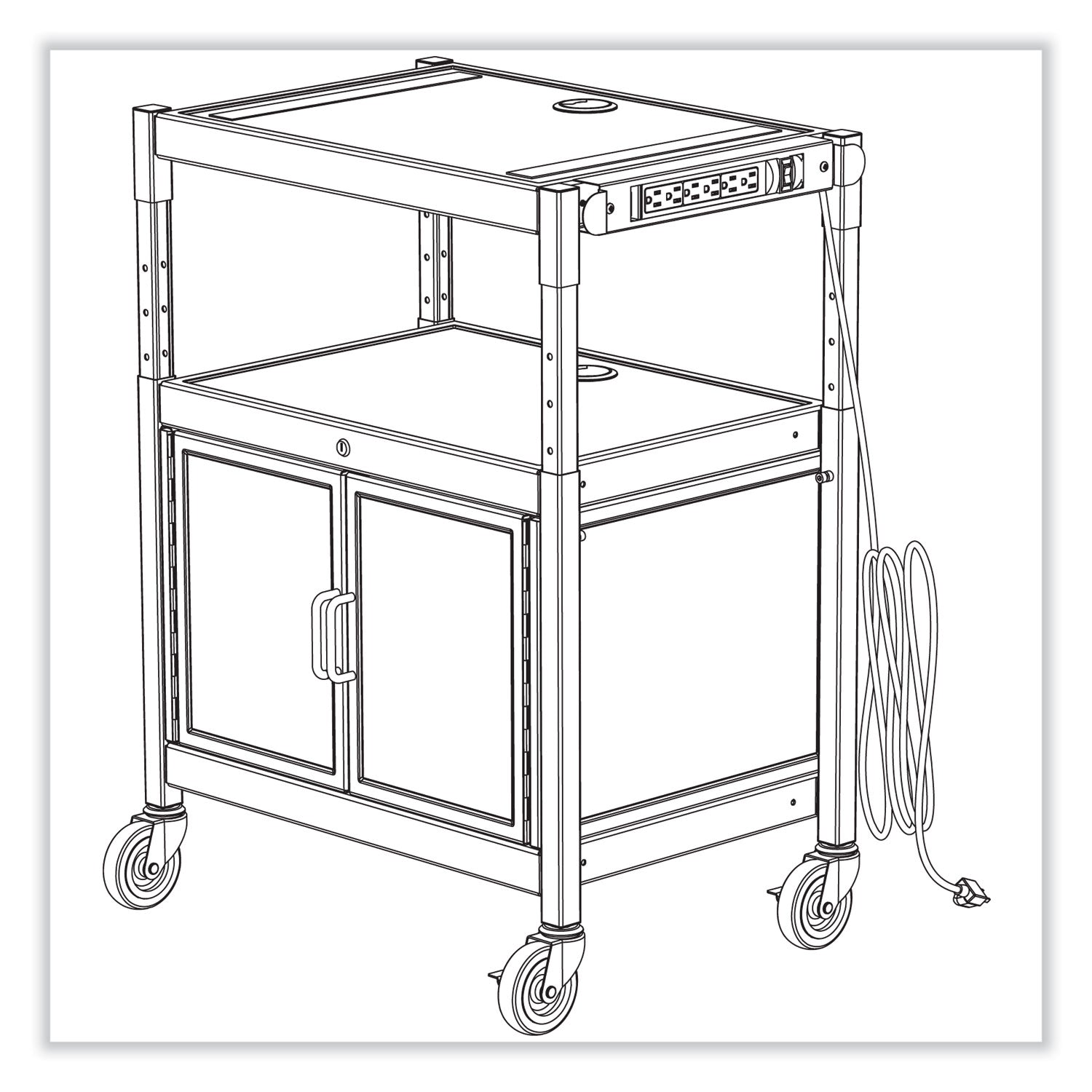 Cart Adj Av Steel W Cabinet