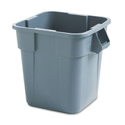 Rubbermaid Commercial Square Brute Container - 28 gal Capacity - Square - Handle, Rounded Corner, Easy to Clean, Sturdy - 22.5" Height x 21.5" Width x 21.5" Depth - Plastic - Gray - 1 Each