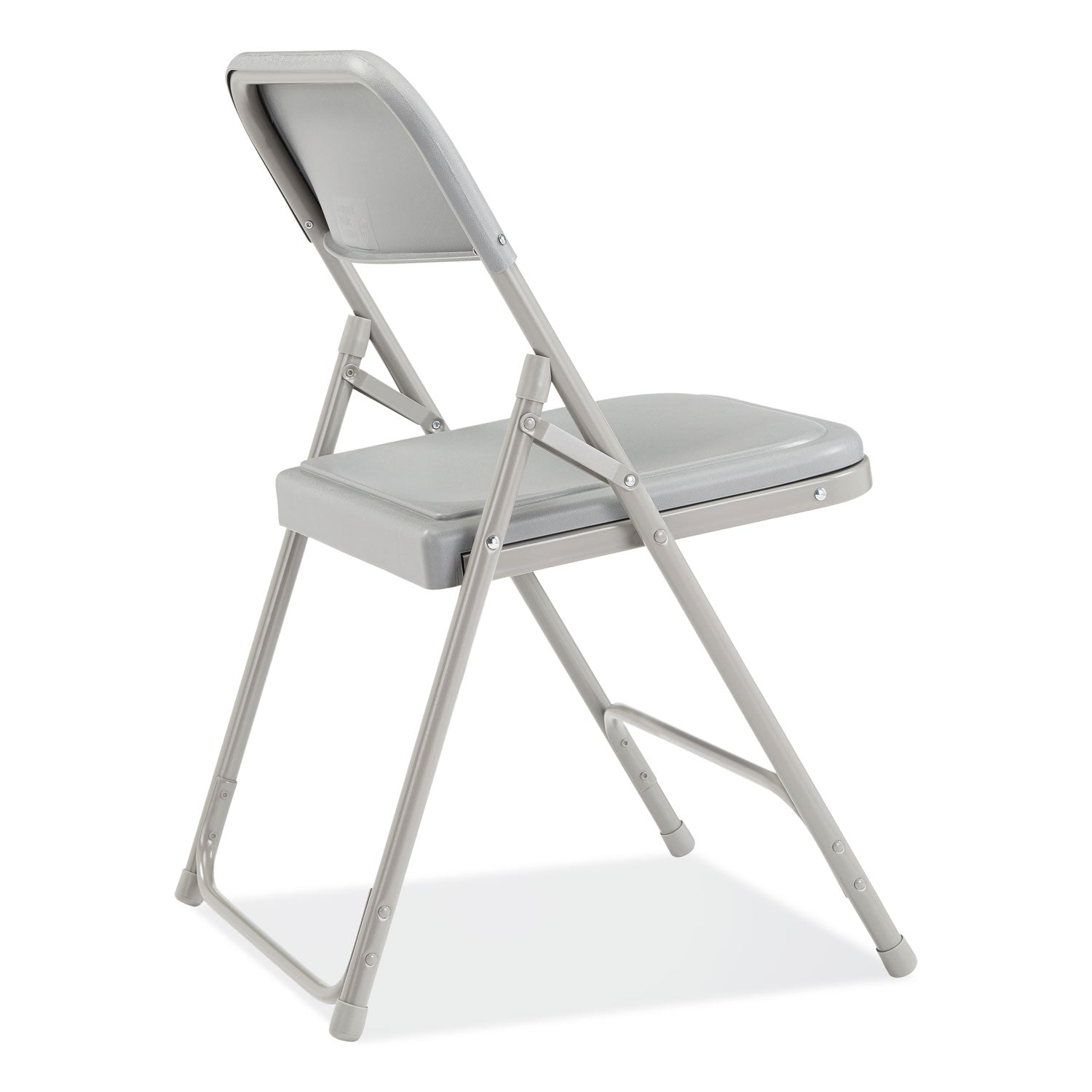 NPS® 800 Series Premium Lightweight Plastic Folding Chair, Pack of 4, Surface Color: Grey, Frame Color: Grey