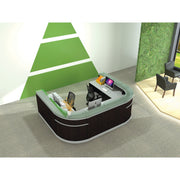 OfficeSource Cosmo Reception Typical - 111"W x 79.5''D x 41''H - Cordova Brown