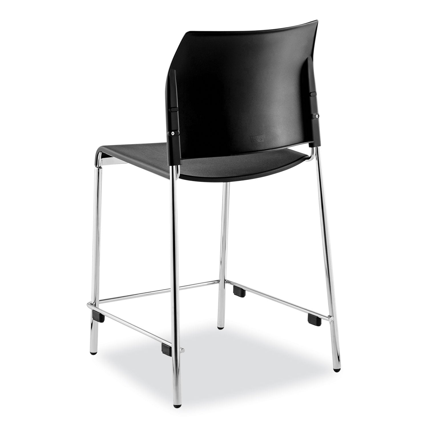 NPS® 8800 Series Cafetorium Plastic Stool, 24"H, Surface Color: Black, Frame Color: Chrome