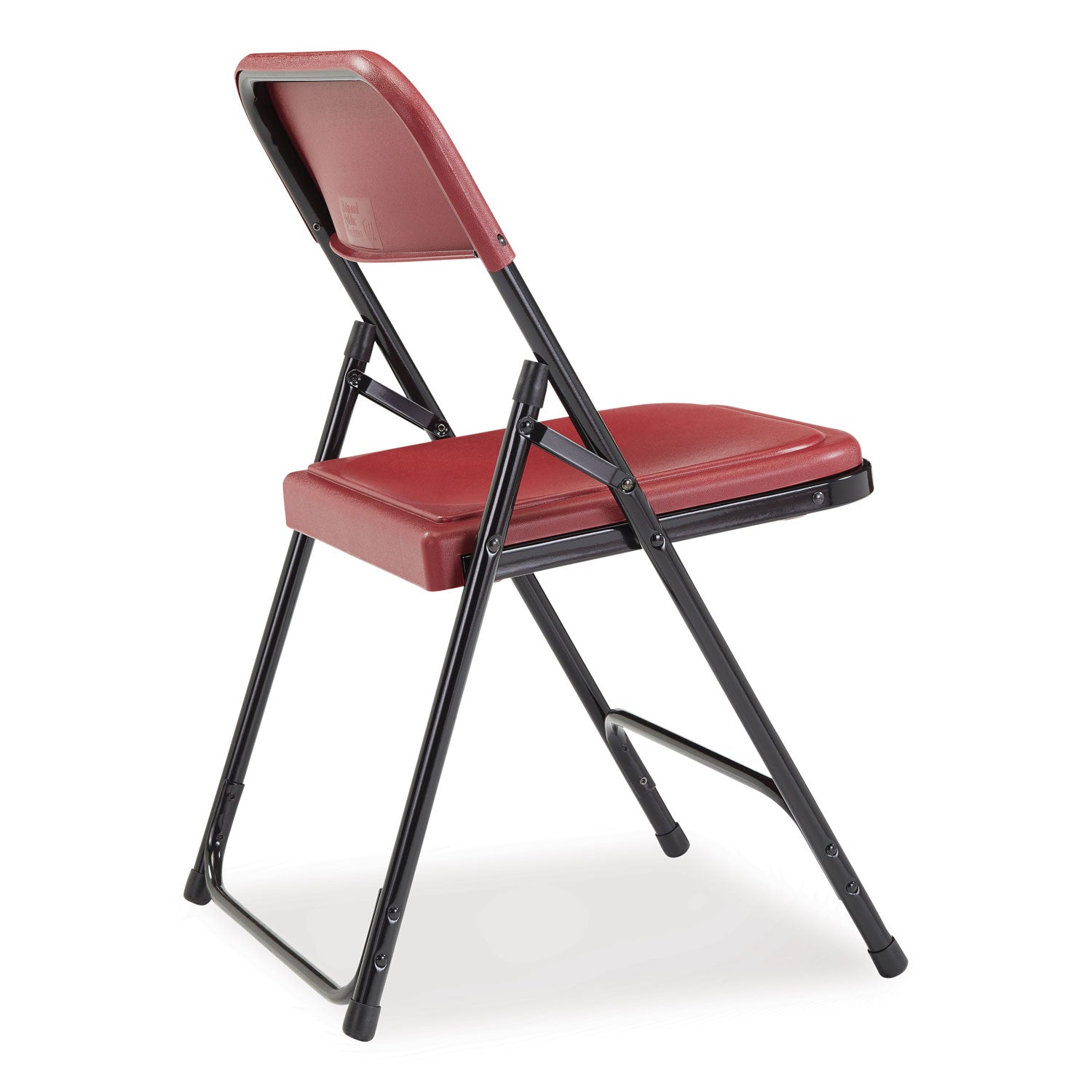 NPS® 800 Series Premium Lightweight Plastic Folding Chair, Pack of 4, Surface Color: Burgundy, Frame Color: Black