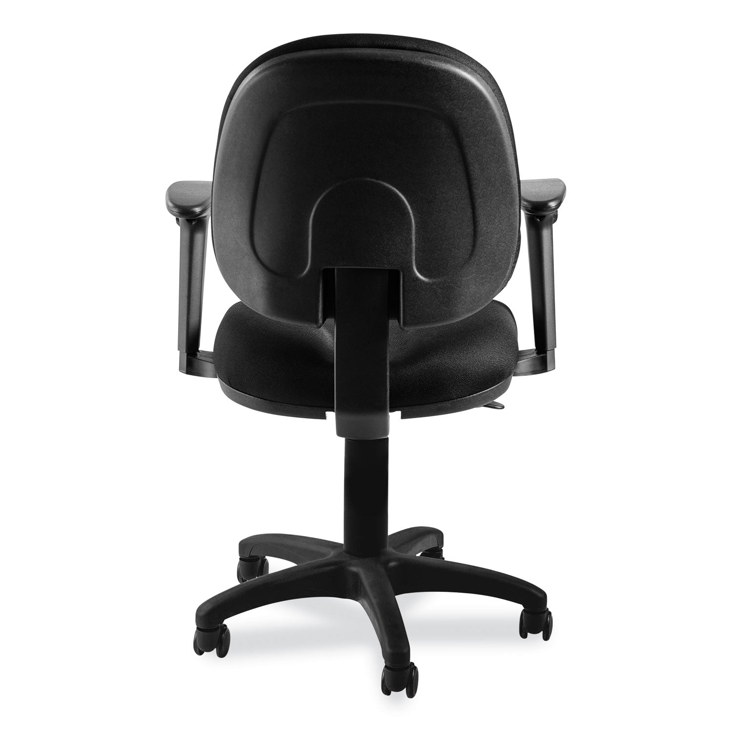NPS® Comfort Task Chair with Arms, 18"-22" Height, Surface Color: Black, Frame Color: Black