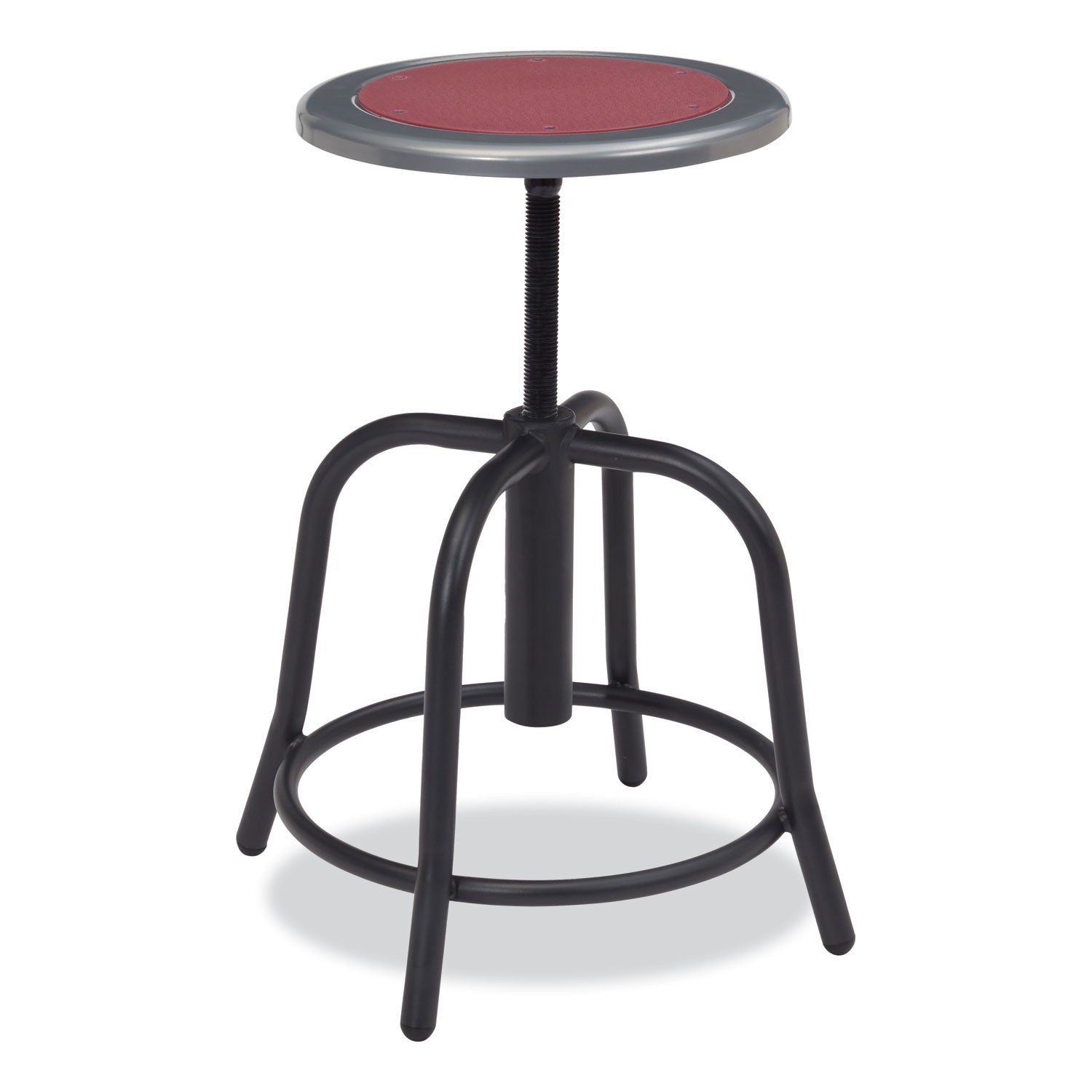 NPS® 18”-25” Height Adjustable Designer Stool, Surface Color: Burgundy, Frame Color: Black