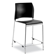 NPS® 8700 Series Cafetorium Plush Vinyl Stool, 24"H, Surface Color: Black, Frame Color: Chrome