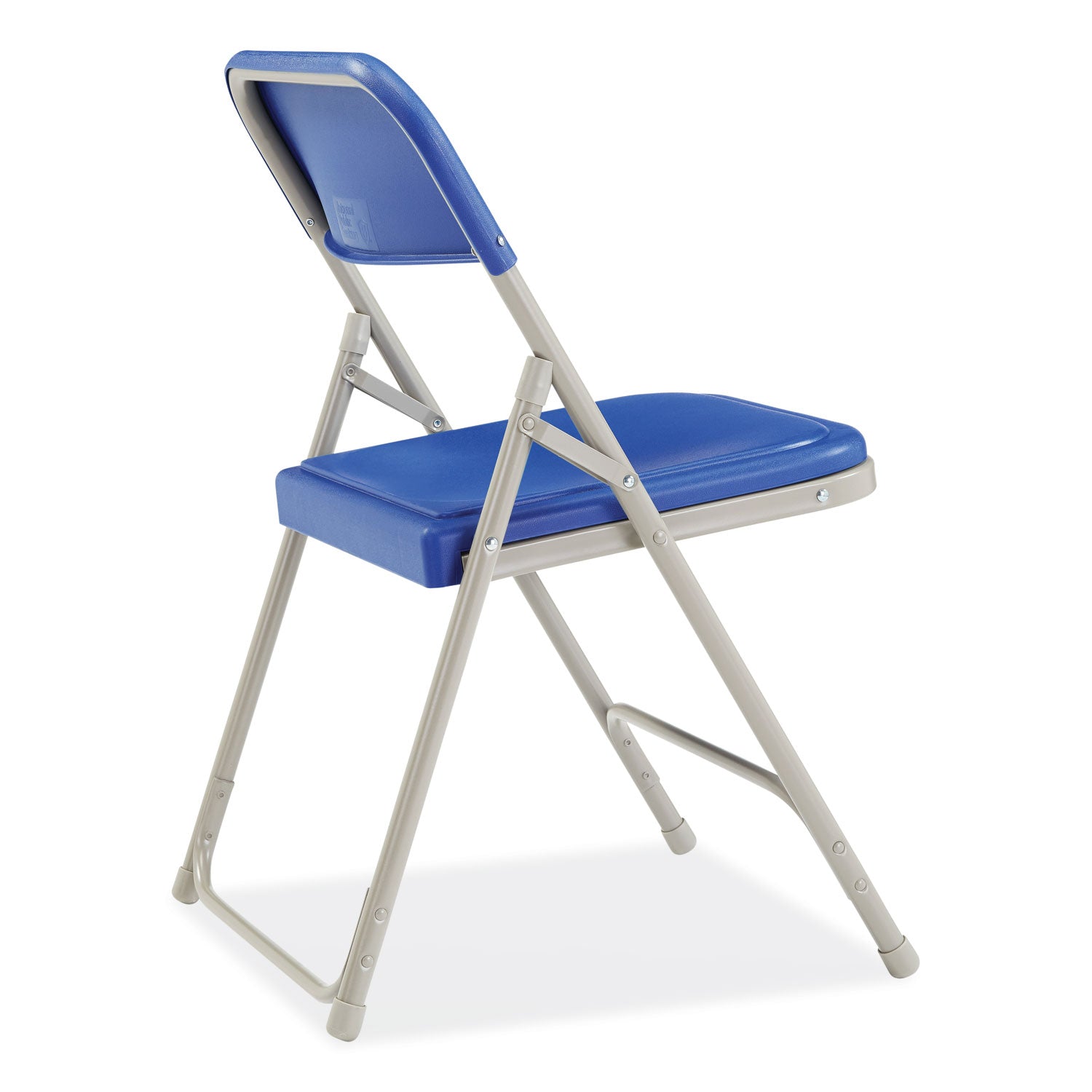 NPS® 800 Series Premium Lightweight Plastic Folding Chair, Pack of 4, Surface Color: Blue, Frame Color: Grey