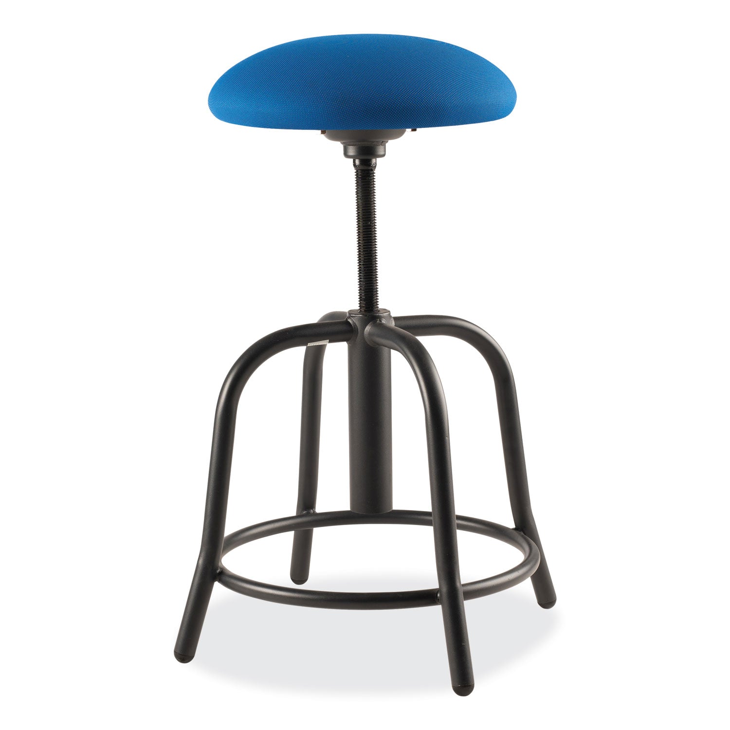 NPS® 18"-25" Height Adjustable Designer Stool, 3" Fabric Padded Seat, Surface Color: Cobalt Blue, Frame Color: Black